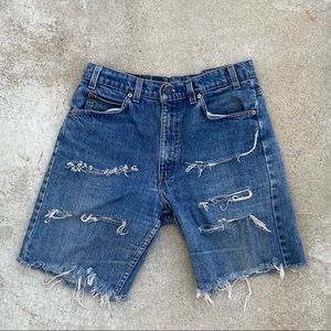 Long Vintage Levi Denim Cutoff Shorts
